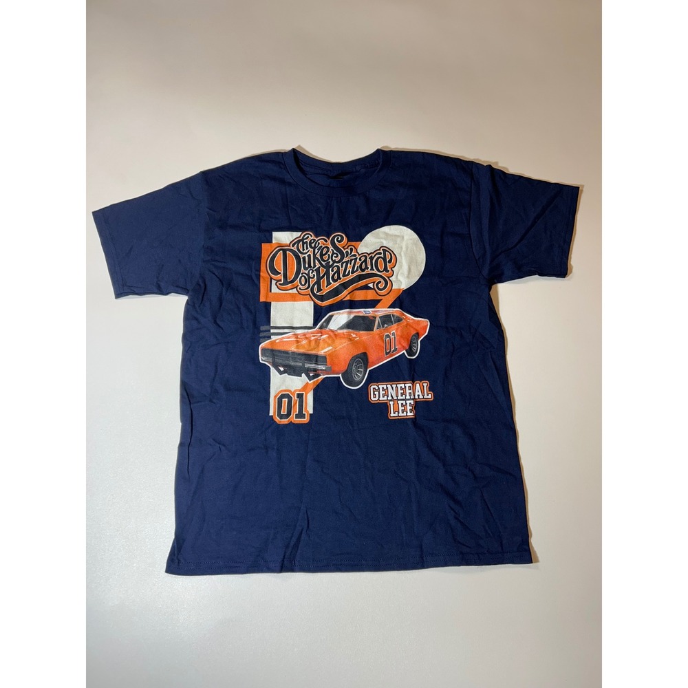 Gildan T-Shirt Youth XL Navy Blue Excellent Dukes of Hazzard General Lee Graphic